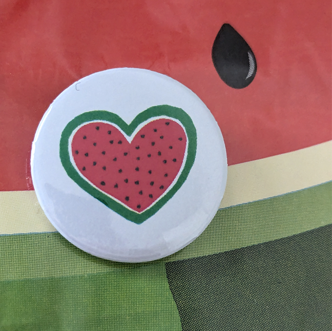Heart-Shaped Watermelon Pin Badge