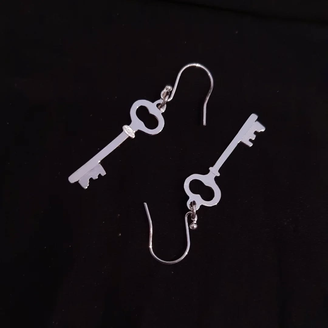 Key of Return Sterling Silver Earrings