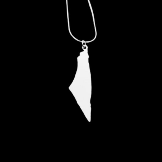 Palestine Map Sterling Silver Pendant
