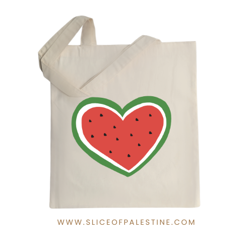 Heart-Shaped Watermelon Tote Bag