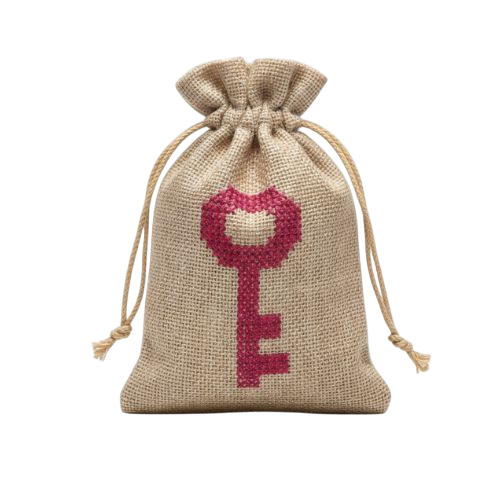 Key of Return embroidered gift pouch