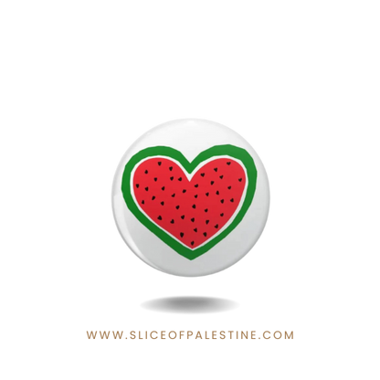 Heart-Shaped Watermelon Pin Badge