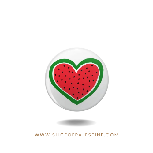 Heart-Shaped Watermelon Pin Badge