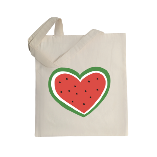 Heart-Shaped Watermelon Tote Bag