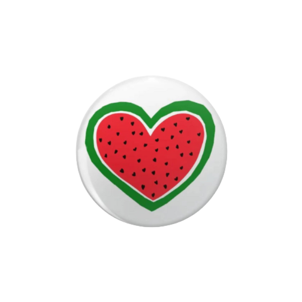 Heart-Shaped Watermelon Pin Badge