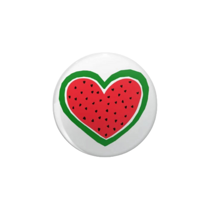 Heart-Shaped Watermelon Pin Badge