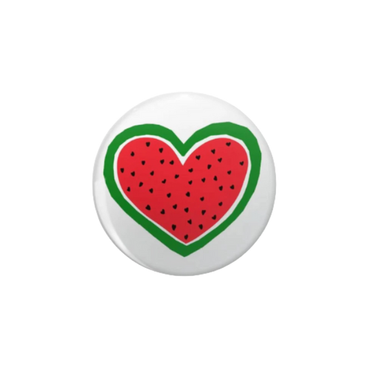 Heart-Shaped Watermelon Pin Badge