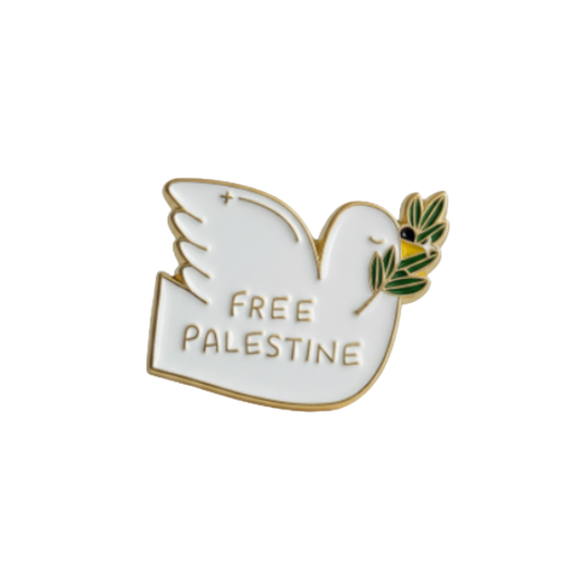 Free Palestine Dove Lapel Pin