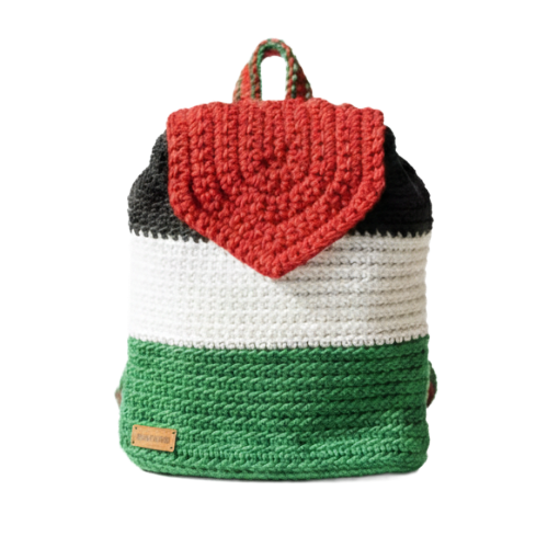 Palestine Flag Crochet Backpack | Handmade